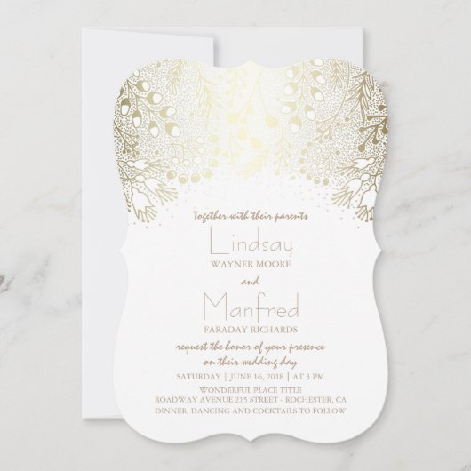 Invitation Fleurs enchantées Mariage vintage Woodland (Devant)