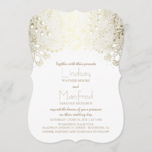 Invitation Fleurs enchantées Mariage vintage Woodland