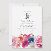 Invitation Fleurs Épanouies Fête de Mariage (Devant)