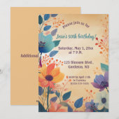 Invitation Fleurs estivales modifiables (Devant / Derrière)