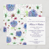 Invitation Fleurs et abeilles Floral Jardin Mariage Invitatio (Devant / Derrière)