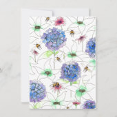 Invitation Fleurs et abeilles Floral Jardin Mariage Invitatio (Dos)