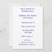 Invitation Fleurs et anniversaire de brouillard (Dos)