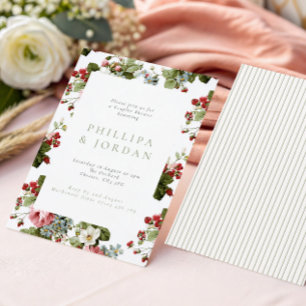 Invitation Fleurs et Baies Botaniques Vintage pour une Fête d