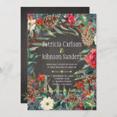 Invitation Fleurs et baies d'hiver rustiques | Tableau (Devant / Derrière)