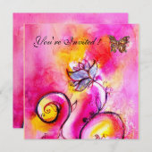 INVITATION FLEURS ET BOUTEILLES BLANCHES ET COULISSES (Devant / Derrière)