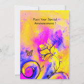 Invitation FLEURS ET BUTTERFLIES BLANCHES violet jaune rose (Dos)