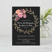 Invitation Fleurs Et Champagne Nouvel An Soirée (Debout devant)