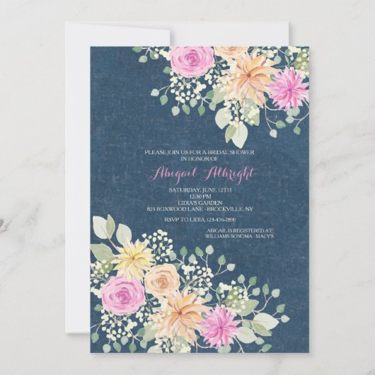 Invitation Fleurs et Denim (Devant)