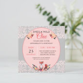 Invitation Fleurs et dentelle folle Fille Fille Sauvage  (Debout devant)