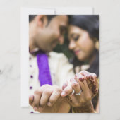 Invitation Fleurs et éléphants Parti d'engagement indien (Dos)