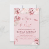 Invitation Fleurs et Fée Anniversaire (Devant)