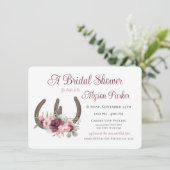 Invitation Fleurs et fer à cheval Grange Fête des mariées en  (Debout devant)