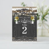 Invitation Fleurs et fer à cheval rustiques Numéros de tablea (Debout devant)