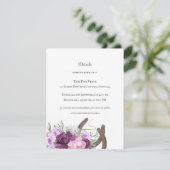 Invitation Fleurs et fer à cheval rustiques violet (Debout devant)