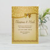 Invitation Fleurs et feuilles abstraites rétro élégantes orné (Debout devant)