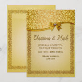 Invitation Fleurs et feuilles abstraites rétro élégantes orné (Devant / Derrière)