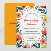 Invitation Fleurs et feuilles colorées modifiables (Devant / Derrière)