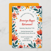 Invitation Fleurs et Feuilles colorés modifiables (Devant / Derrière)