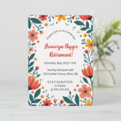 Invitation Fleurs et Feuilles colorés modifiables (Debout devant)