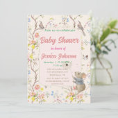 Invitation fleurs et feuilles délicates de style chinois (Debout devant)