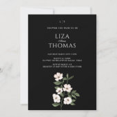 Invitation Fleurs et Feuilles d'ivoire blanc Magnolia (Devant)