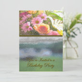 Invitation Fleurs et Fog Birthday Party (Debout devant)