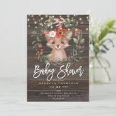 Invitation fleurs et joli renard boho baby shower moderne (Debout devant)