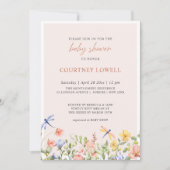 Invitation Fleurs et libellules Boho Garden Baby shower (Devant)
