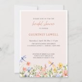 Invitation Fleurs et libellules Jardin romantique (Devant)