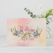 Invitation fleurs et lierre mariage renouvellement du wow (Debout devant)