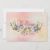 Invitation fleurs et lierre mariage renouvellement du wow (Devant)