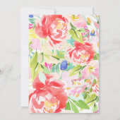 Invitation Fleurs et marbre | Gold Surprise fête d'anniversai (Dos)