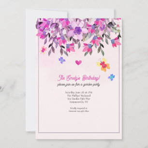 Invitation Fleurs et papillons