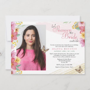 Invitation Fleurs et papillons Rester ou Aller Douche