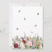 Invitation Fleurs et papillons violets roses | 16e anniversai (Dos)