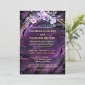 Invitation Fleurs et plumes élégantes (Debout devant)