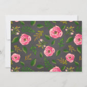 Invitation Fleurs et plumes Fête des mariées de tableau de bo (Dos)