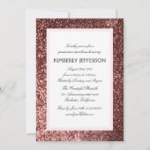 Invitation Fleurs et Rose Parties scintillant d'or (Dos)