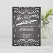 Invitation Fleurs et torsades Chalkboard après le Mariage IDP (Debout devant)