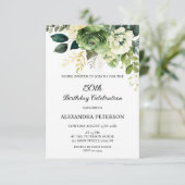 Invitation Fleurs Et Verdure Anniversaire (Debout devant)