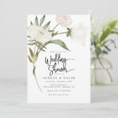 Invitation Fleurs et verdure pour douche de mariage (Debout devant)