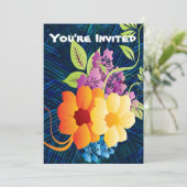 Invitation Fleurs et vignes tropicales (Debout devant)