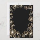 Invitation Fleurs exotiques dorées 40e anniversaire de mariag (Dos)