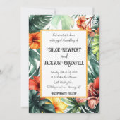 Invitation Fleurs exotiques Mariage tropical (Devant)