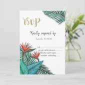 Invitation Fleurs Exotiques Tropicales RSVP (Debout devant)