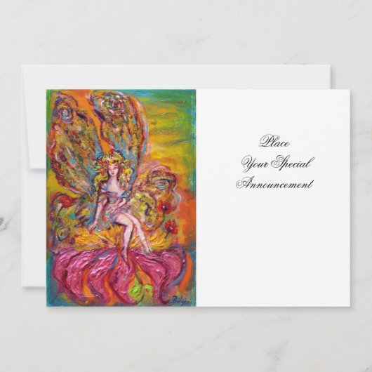 Invitation FLEURS FAIRY SUR L'Imaginaire IRIS ROSE Jaune Bla (Dos)
