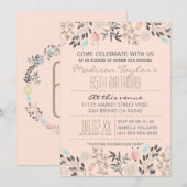 Invitation Fleurs fantaisies et diamants 65e anniversaire (Devant / Derrière)