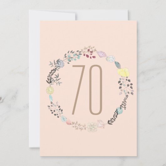 Invitation Fleurs fantaisies et diamants 70e anniversaire (Dos)