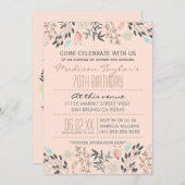 Invitation Fleurs fantaisies et diamants 70e anniversaire (Devant / Derrière)